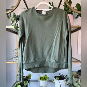 All in Motion Olive Green Crewneck Pullover with Pockets